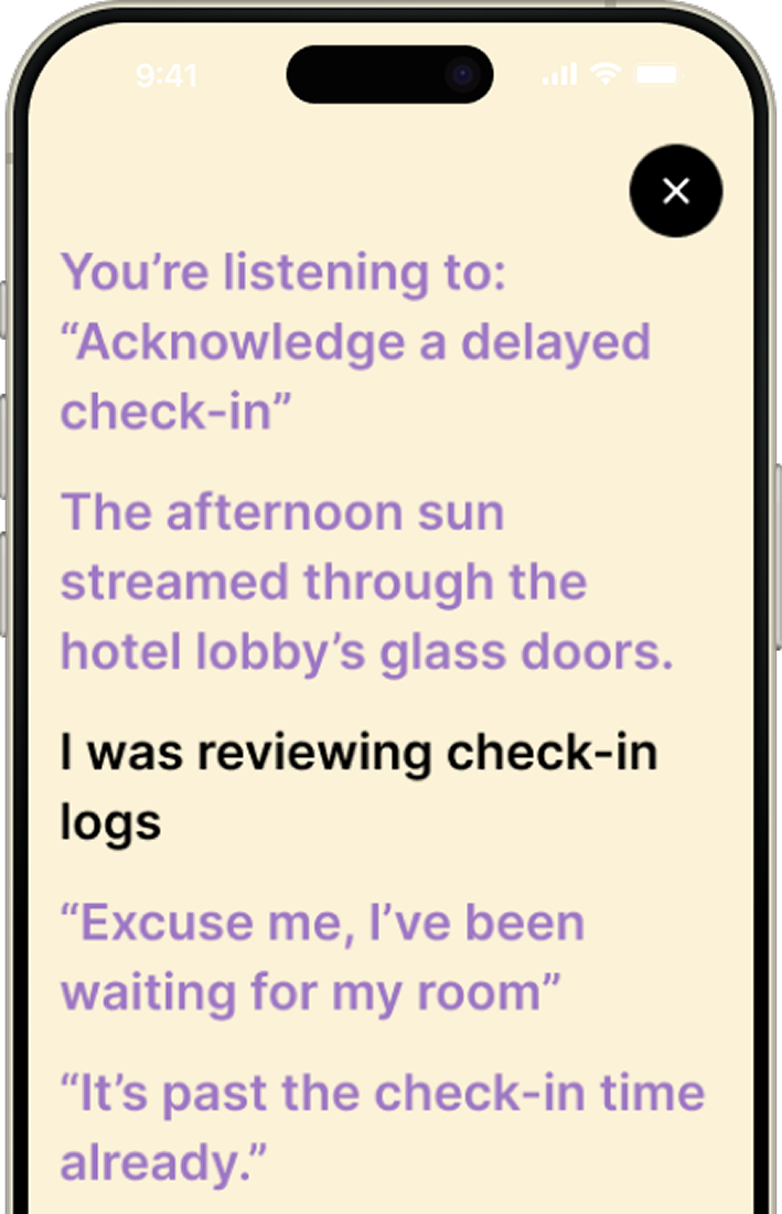 App screenshot - Learning Activity